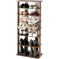 7 Tiers Tall Shoe Rack Storage Shelf - Brown