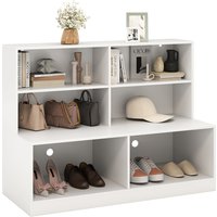 2-in-1 Storage Cabinet Entryway Shoe Cabinet - White