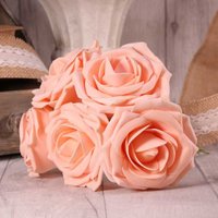 Bunch of 5 Foam Open Tea Rose - Soft Peach