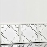 3 Moroccan Tile Wall Art Hanging Mirror White 25 Cm - WHITE