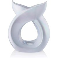 Ava May Pearlised White Cross Over Burner - White