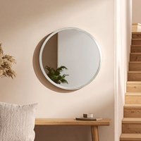 Orsina Saska Small Antique Silver Round Wall Mirror - Silver