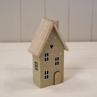 Rustic Beige Light Sage Green Wooden House Decoration - Beige
