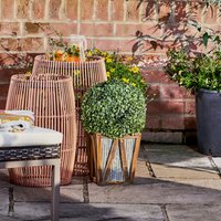 Teamson Home Indoor Outdoor Garden Solar Light Artificial Plant - Brown