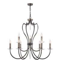 Pimlico 9 Light Chandelier Dark Bronze Finish, E14 - Dark Bronze