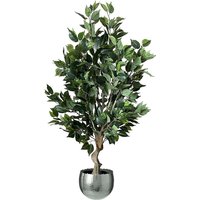 Premium Artificial Ficus Twist Tree - Dark Bushy Ficus Silver Curve / 15kg