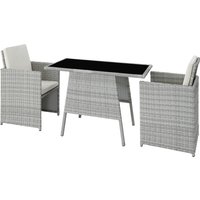Rattan Garden Furniture Set Lausanne - Light Grey
