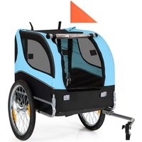COSTWAY, Costway Pet Bike Trailer Cart Carrier-Blue - Blue COSTWAY, Costway Pet Bike Trailer Cart Carrier-Blue - Blue