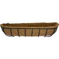 Manor Garden Black Metal Wall Basket Manger Trough Planter (90cm) - Black / 1