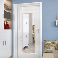 Rectangular Over-Door Mirror with Adhesive Wall Hooks and Stickers - Gold / 4.2kg