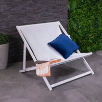 FSC Certified Eucalyptus White Washed Double Deck Chair Grey - Grey