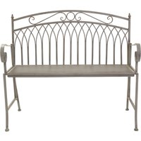 Wrought Iron Feminine Bench Grey