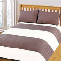 Pleated Meriden Duvet Cover and Pillowcase Set - Chocolate