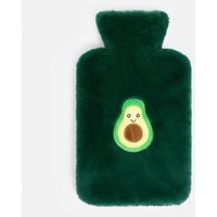 Avocado Embroidered Cosy Plush Warmer Hot Water Bottle - Forest Green