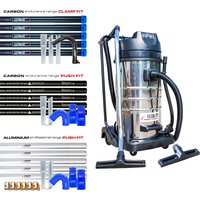 Kiam KV100-3 3600W Gutter Vacuum - Blue / KV100 Gutter Vacuum + 20ft Carbon Push-fit Pole Kit