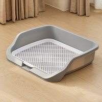 Extra Large Dog Potty Tray with Removable Mesh Grid - Grey