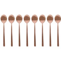 Stainless Steel Metallic Coloured Teaspoons - Copper / 8