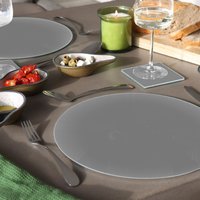 12pc Round Glass Placemats with Square Coasters Set - Grey