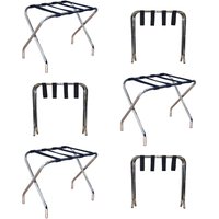 Folding Metal Luggage Rack - Chrome / 6