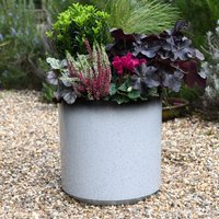 Glazed Slate and Black Cylinder Planter - Slate/Black / 36cm / 2