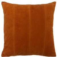 Jagger Ribbed Corduroy Cushion 45 x 45cm - Rust Orange / Feather