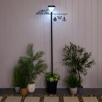 Solar Welcome Lamp Post Light - Black