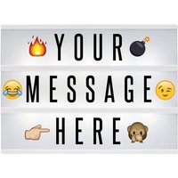 A4 Lightbox with 205 Letters Numbers and Emoji - White