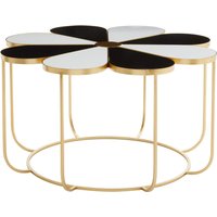 Jodie Black And White Top Petal Shape Table - Gold