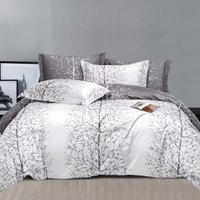 Silver Nature Printed Duvet Set - Silver / 200cm