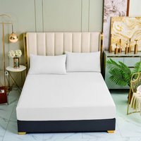 Egyptian Cotton 400 Thread Count Fitted Sheet - White / King