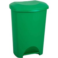Rubbish Waste Recycling Green 50L Pedal Bin With Lid - Green