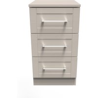 York Ready Assembled 3 Drawer Bedside Cabinet - Kashmir Ash