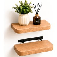 Floating Wall Shelves With Round Corners 40cm Set of 2