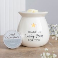 KDMD Lucky Stars Wax Melt Burner Gift Set in White