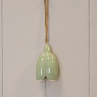KDMD Green Ceramic Hanging Flower Decoration in Pale Green