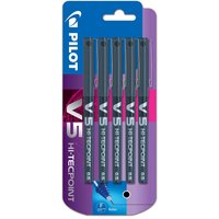 Pack of Five Pilot Hi-Tecpoint Liquid V5 Ink Pen Black
