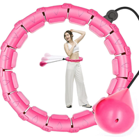 Leaper, Weighted Hula Hoop for Adults Exercise 21 or 24 Sections - Pink / 24 Sections Leaper, Weighted Hula Hoop for Adults Exercise 21 or 24 Sections - Pink / 24 Sections