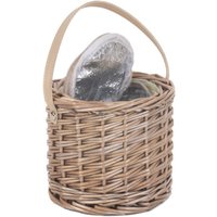 Antique Wash Wicker Mini Ice Basket - Grey