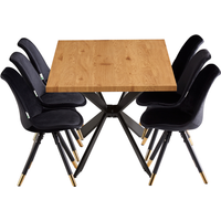 Sofia Duke LUX Dining Set with a Table and 6 Chairs - Black