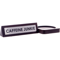 Wooden Desk Sign - Caffeine Junkie - Brown