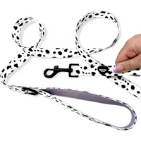 Pretty Pup London Dalmatian Print Lead - Purple - Lavender Lilac Purple
