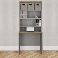 Layton, Layton Medium Desk with Surface Mounted Bookcase - Desk and Bookcase Layton, Layton Medium Desk with Surface Mounted Bookcase - Desk and Bookcase