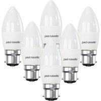 40W LED 5.5W Candle B22 Cool White Bulb - White / 6