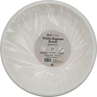 Pack of 10 Bagasse Bowls - White / 20.5cm