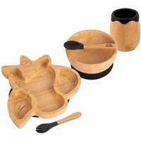 5pc Bamboo Unicorn Baby Weaning Set - Black