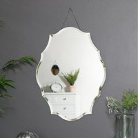 Ornate Frameless Bevelled Wall Mirror - clear
