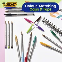 BIC Cristal Fun Ballpoint Pens Bold Turquoise 2 Pack - purple, pink, lime, Turquoise