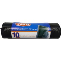 Hero 50L Bin Bag Liners Black 10 Pack - Black