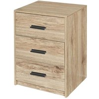 Wooden Bedside Cabinet - Oak / Oak Drawers