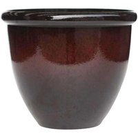 Round Plastic Garden Planter in Black - Black / 98l